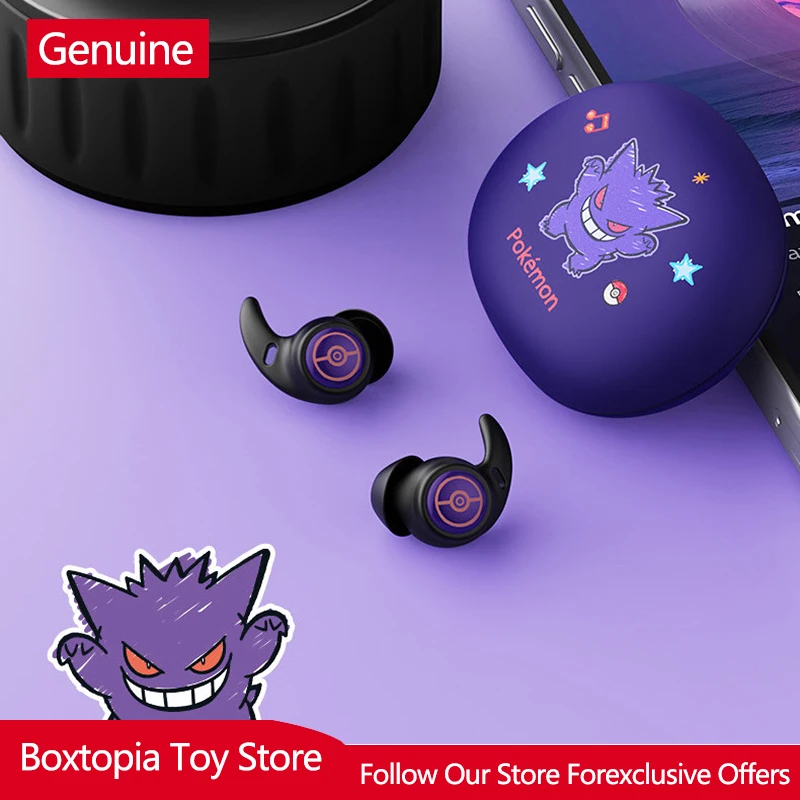 Фото Оригинальные беспроводные наушники Pokemon Gengar Pm33, Bluetooth-наушники для сна, с шумоподавлением, удобные, легкие, для занятий спортом №4