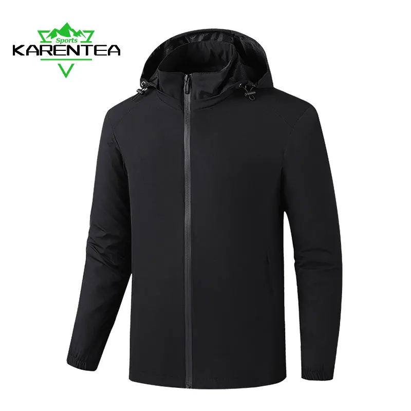 

Running Jackets Men Fitness Jacket Waterproof Quick Dry Zipper Hooded Workout Coats Male Gym Sportswear Top Running Hoodies