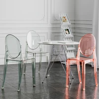 transparent dinning chair for kitchen plastic home makeup bedroom chair with backrest armchairs coffee table chair for decor