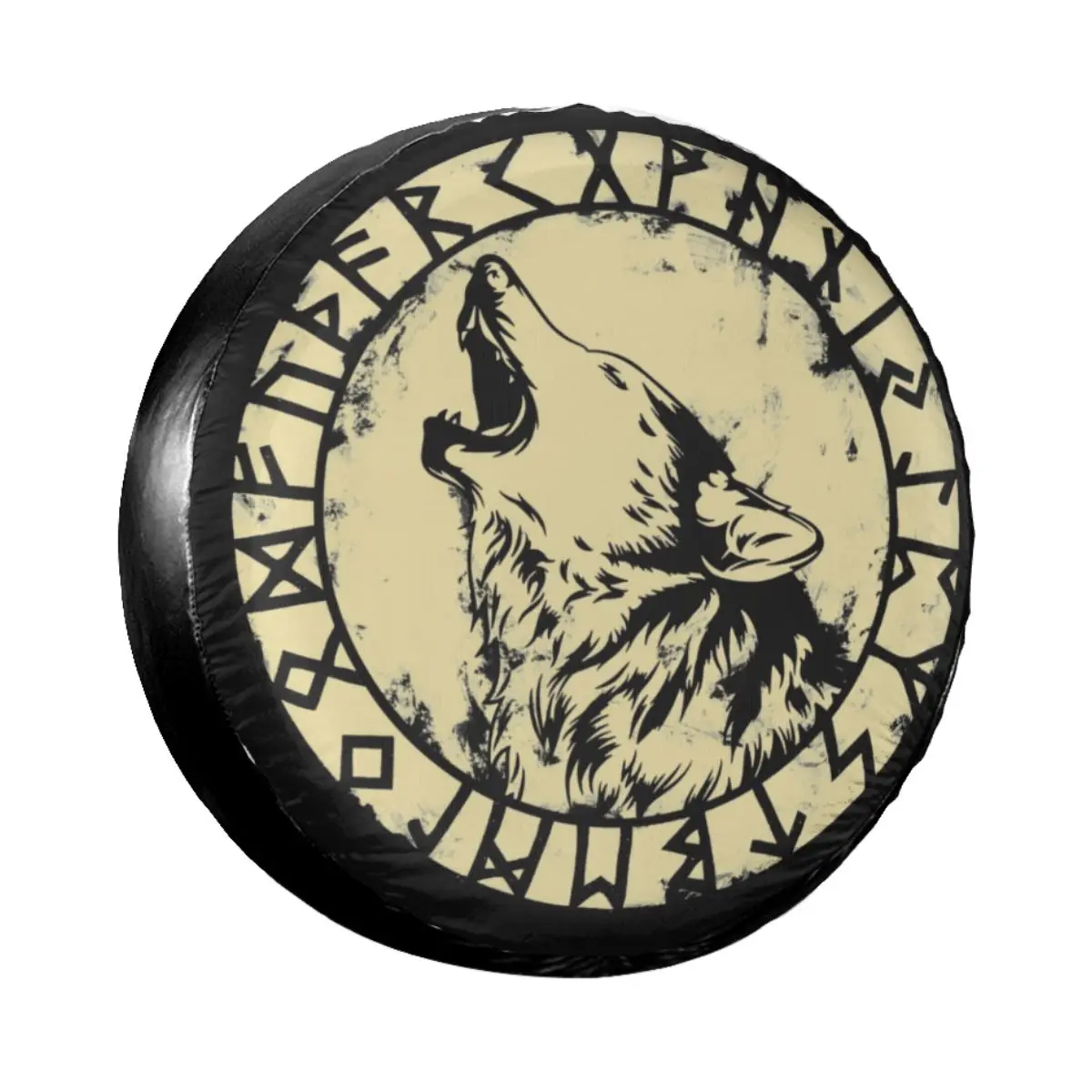 

Custom Viking Wolf Spare Tire Cover for Jeep Pajero Valhalla Norse Fenrir Monster Car Wheel Protectors 14" 15" 16" 17" Inch