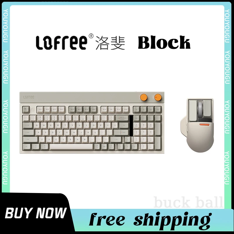 Новая Механическая игровая клавиатура Lofree Block, 98 клавиш, 3 режима, прокладка, беспроводная клавиатура, клавиатура с горячей заменой, в стиле ретро, игровая клавиатура для ноутбуков и ПК