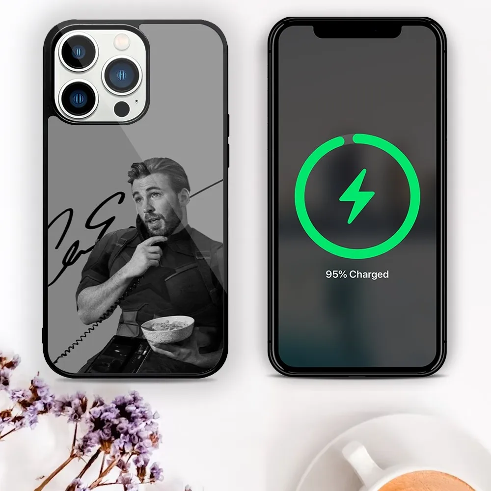 Чехол для телефона с магнитным притяжением Криса Эванса iPhone 11 12 13 14 15 Mini Pro XS Max X S