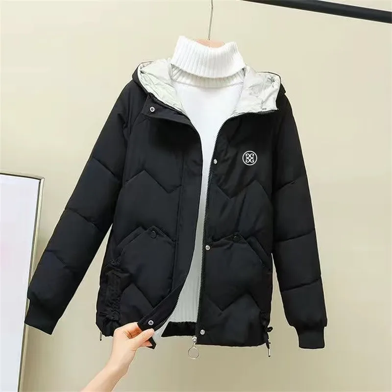 Women Golf Clothing Hooded Jackets High Quality Ladies Down Cotton New Golf Wear 2022 Fashion Winter Thicken Warm Windbreaker