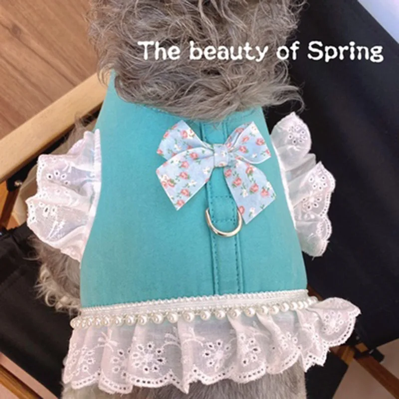 Однотонный Блестящий Цветочный жилет для собак нагрудный ремень чихуахуа