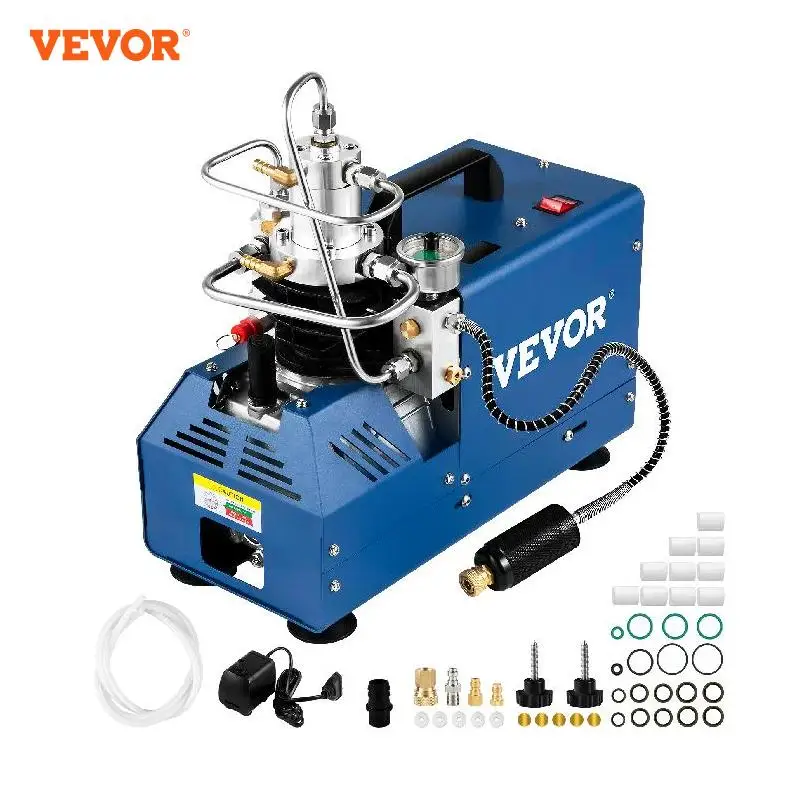 

VEVOR 1800W 4500PSI High Pressure PCP Air Compressor Pump Automatic Stop 220V/110V for Paintball Air Rifle Diving Bottle Pistol