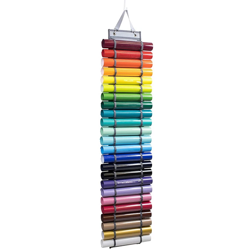 

LBER Vinyl Storage Rack, 24-Hole Vinyl Roll Rack Handmade Storage Hanging Storage Bag Used For Vinyl Sheets/Heat Transfer