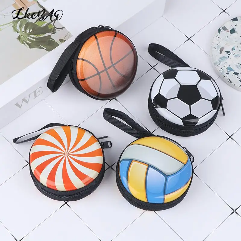

1PCS Mini Wallets Zipper Storage Box Cartoon Ball Pattern Coin Purse For Kid Boys Girls Small Gift Fashion Change Purses
