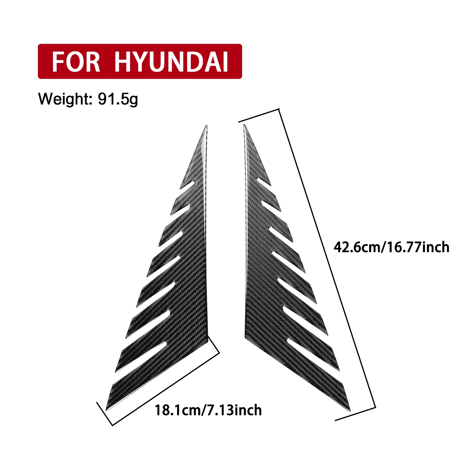 Фото Для Hyundai Elantra CN7 2021-2026: накладка на внешнюю треугольную панель задней двери (D-стойка) из углеродного волокна, аксессуар для автомобиля, наклейка №5