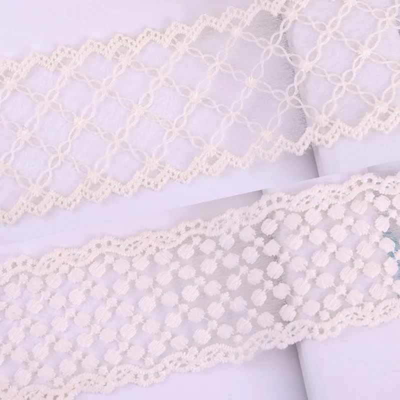 

New Beige Mesh Lace Clothing Accessories Milk Silk Hollow Bar Code Mesh Embroidery Lace Clothing Decoration