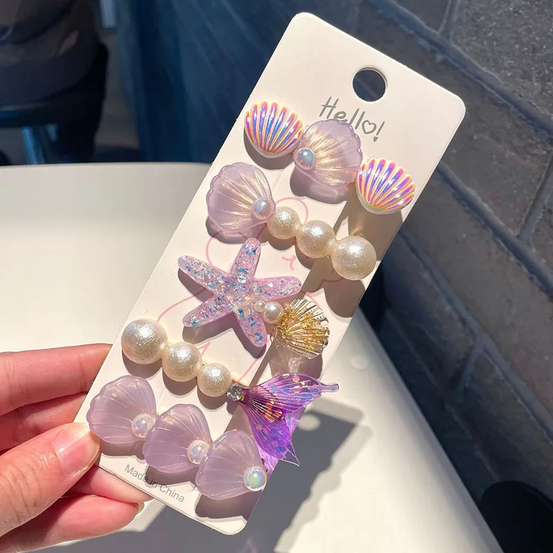 Летняя милая океанская принцесса с жемчугом морская звезда заколка для волос