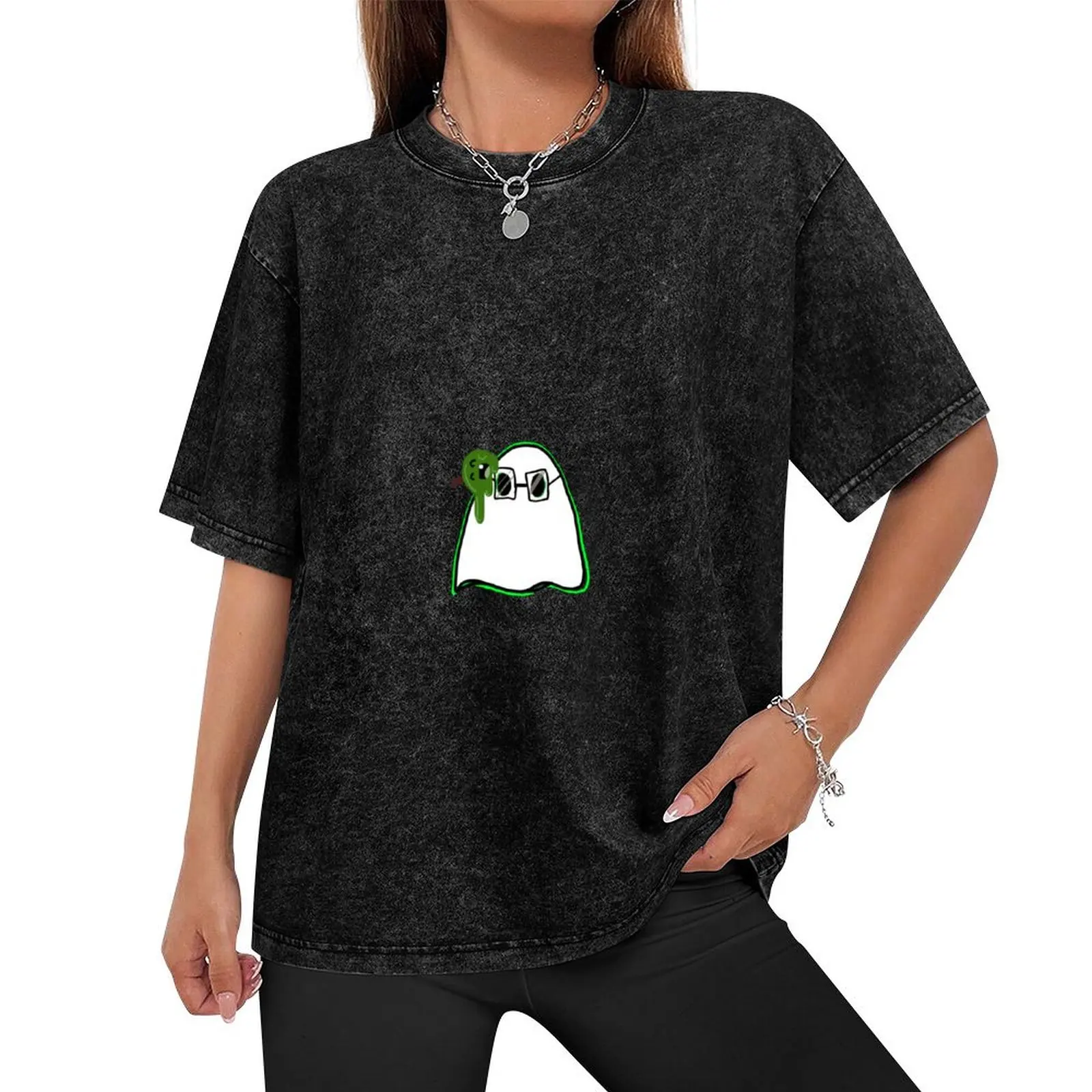 Футболка Slimecicle Ghost одежда больших размеров забавные костюмы мужские футболки