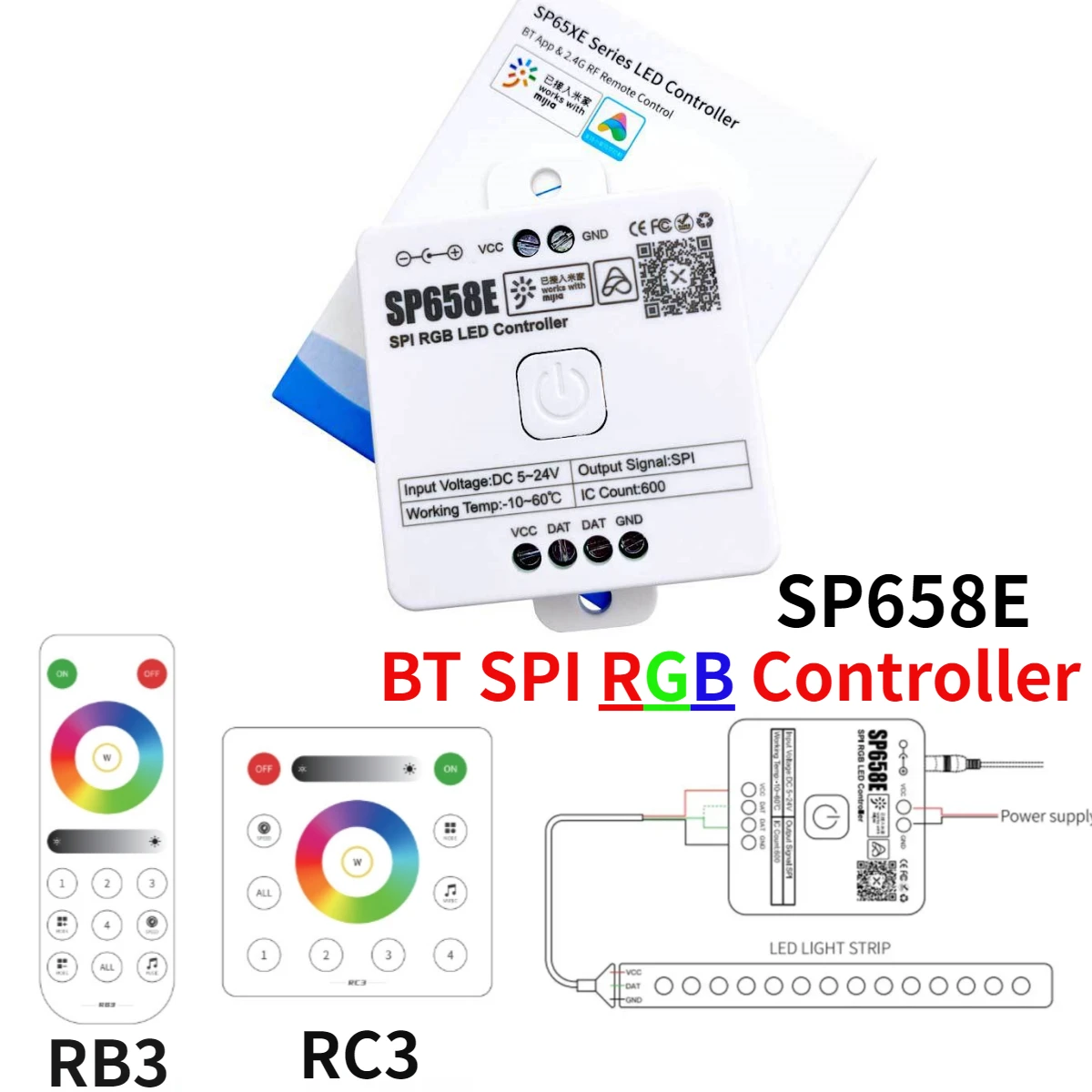 Смарт-контроллер SP658E RGB 600 пикселей 5 В 12 24