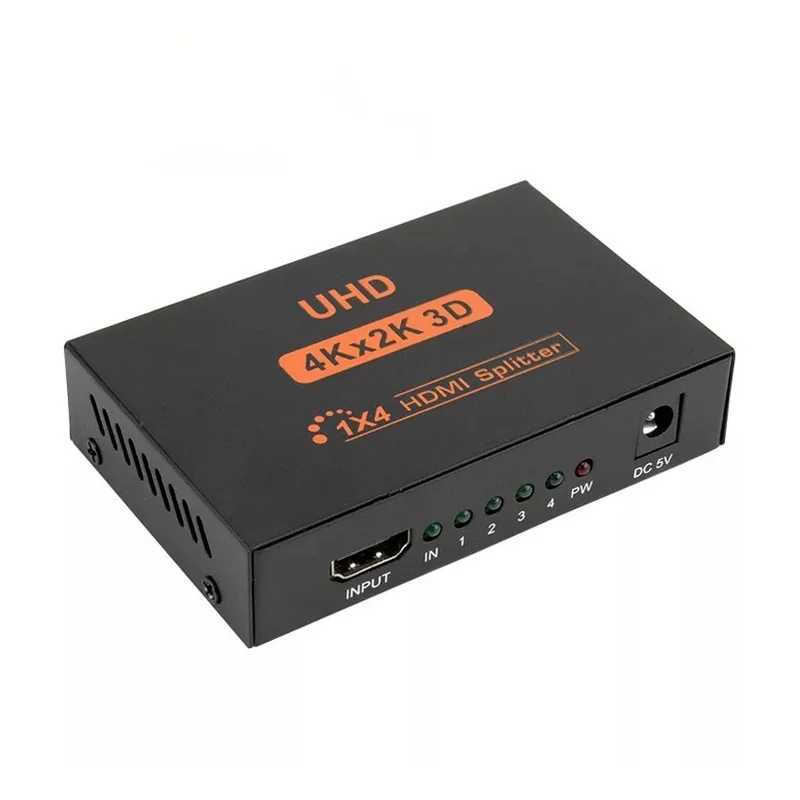 

HD 4K Splitter 1X4 Port 3D UHD 1080p 4Kx2K Video HDMI-compatible Switcher 1-Input 4-Output HUB Repeater Amplifier