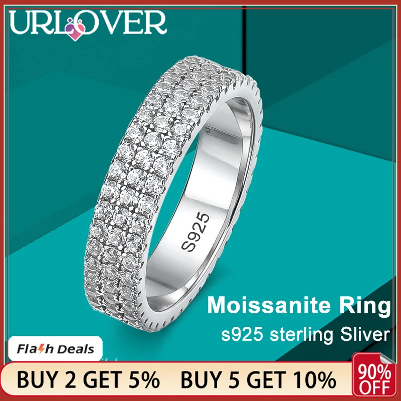 Кольцо URLOVER D VVS1 с муассанитом женское обручальное кольцо круглым бриллиантом