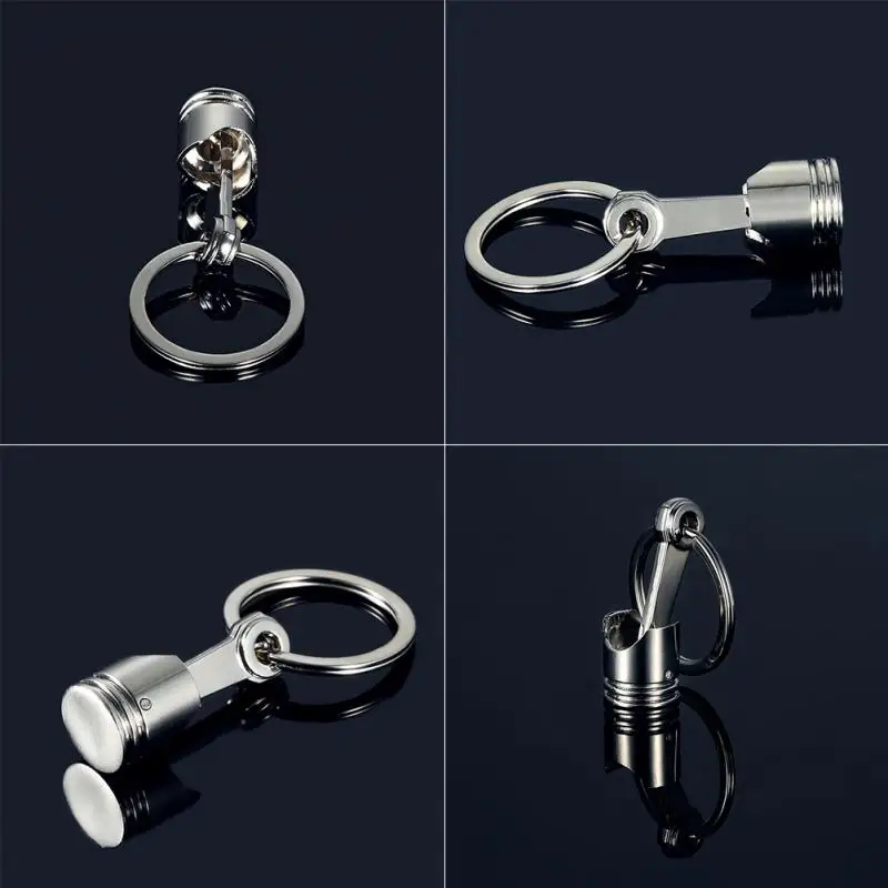 

Mini Engine Piston Key Chain Silver Metal Keyring Car Keychain Gift Fashion Auto Accessories Model Key Pendant Gift Trinkets