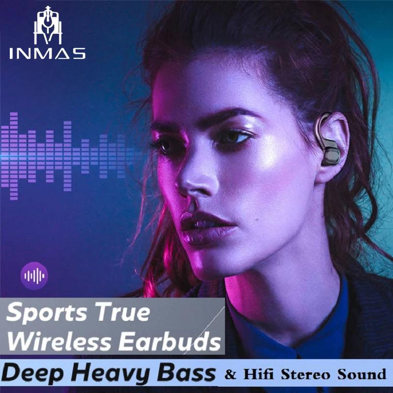 

Stereo Wireless Bluetooth Earphones Voice Assiatant Waterproof Headset Digital Display Sport Earbuds With Charging Case