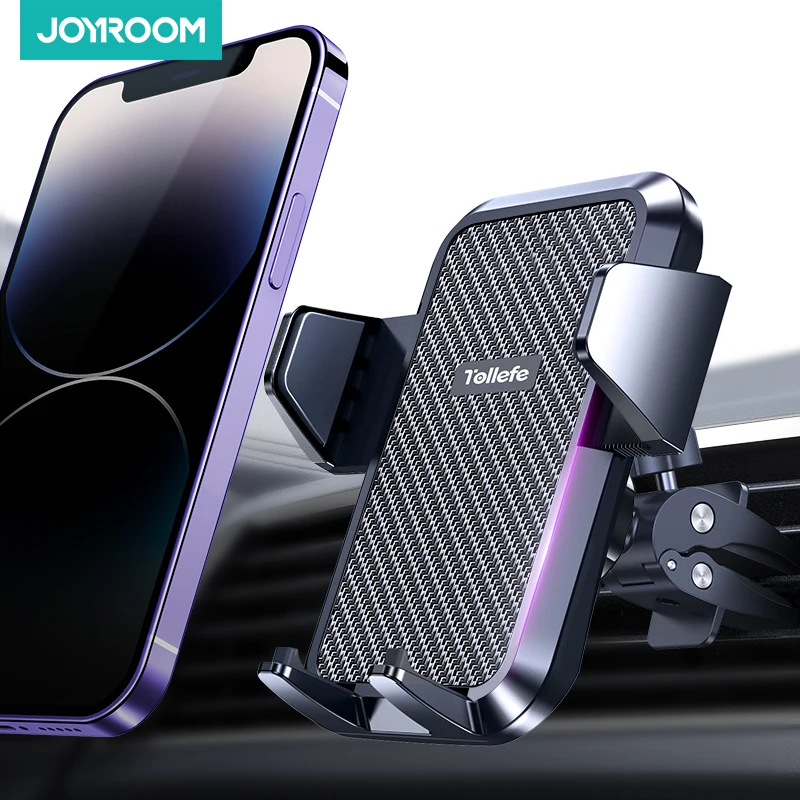 

Joyroom Upgraded 2023 Car Phone Holder Military-Grade Protection Big Phone And Thick Cases Friendly Hand Free Air Vent Car Mount