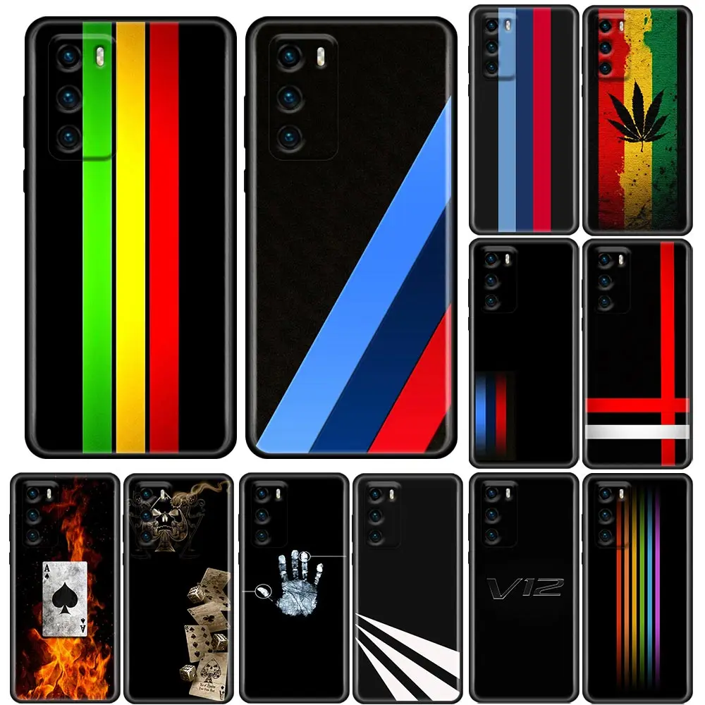 

Rainbow Color Liquid Phone Case for Huawei P10 Lite P20 P30 P40 Lite P50 Pro Plus P Smart Z Case Soft Silicone Cover