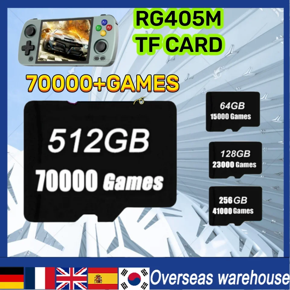 

RG405M TF Card 512G ANBERNIC Ps vita 3ds Gamecube Memory cards Sd card PS2 MAME PSP Video game consoles Classic mini 70000 Games