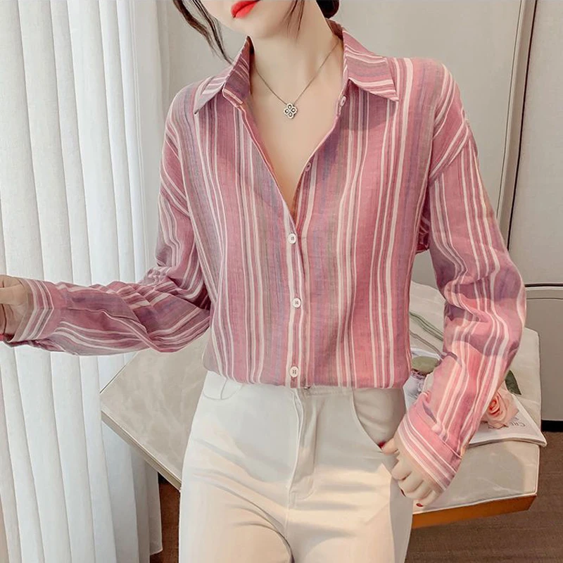 Блузка женская универсальная с длинным рукавом Элегантная модная повседневная