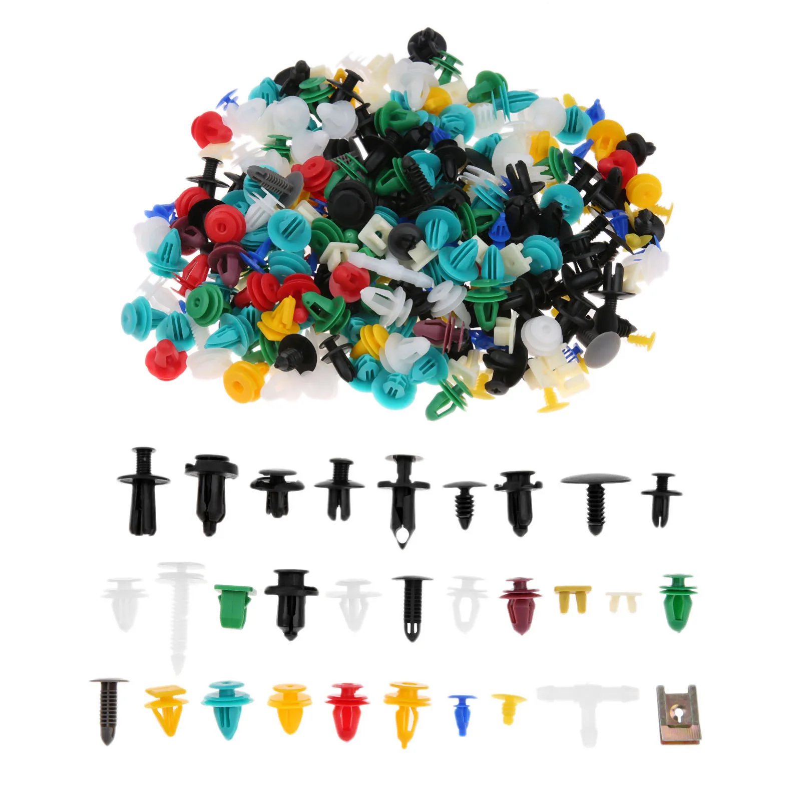 

500Pcs/30Kinds Mixed Fasteners Car Door Trim Panel Clips Auto Bumper Rivets Retainer Push Engine Fender Fastener Car Nylon Kit