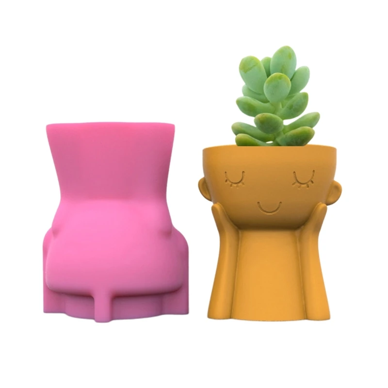 

Силиконовая форма для креативного мальчика, форма для мальчика, суккулента, цветочный горшок, смола, форма для суккулентных растений, бетон...
