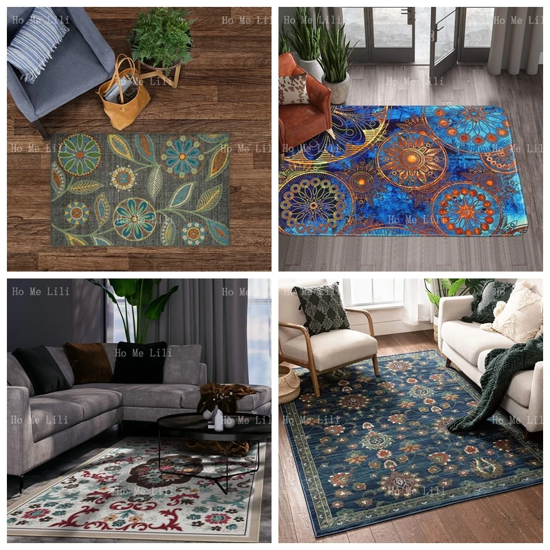 

Maples многоцветные традиционные Цветочные современные низкопрофильные ворсовые винтажные фланелевые напольные коврики для медитации