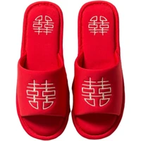 festive red home love spring autumn wedding happy word dowry couple 2022 freetie official store slipper man summer home indoor