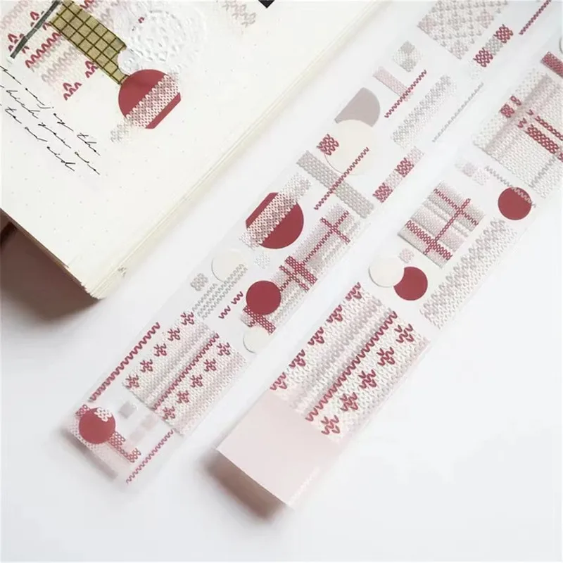 

Vintage Red Based Color Washi PET Tape for Card Making Decoration DIY Scrapbooking Plan Stickers