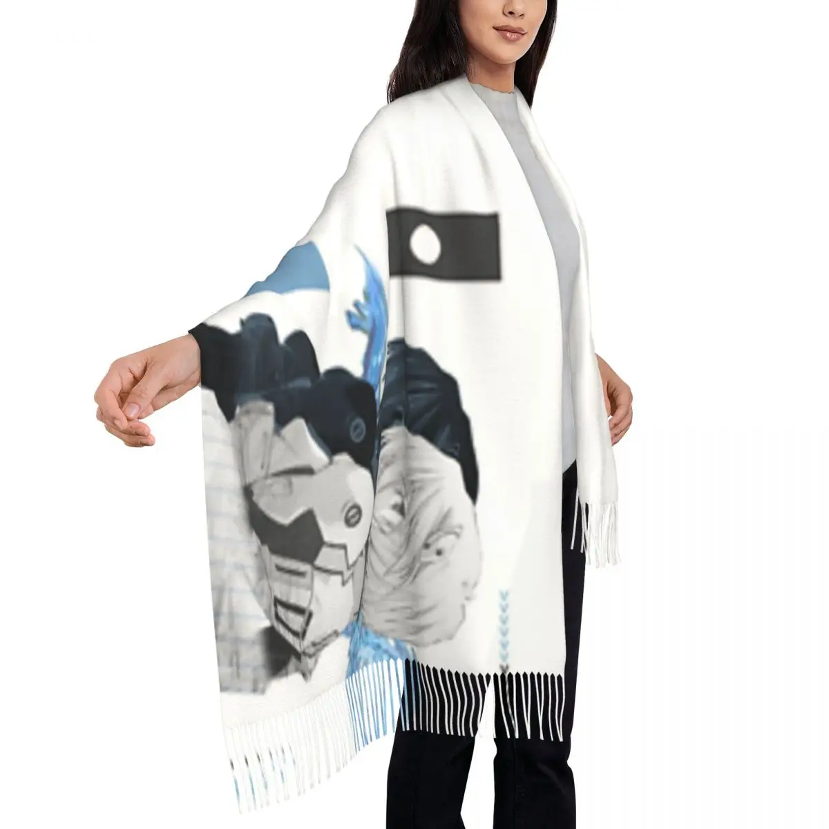 Ayanami Rei 72x197см Шаль Шарф с кисточками