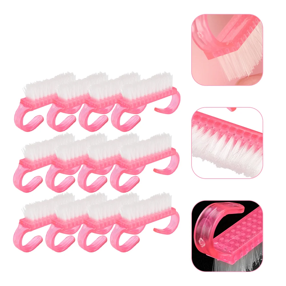 

12 Pcs Nail Tool Scrubber Dust Cleaner Brush Portable Fingernail Cleaning Brushes Nylon Plastic Cleaners Accessories