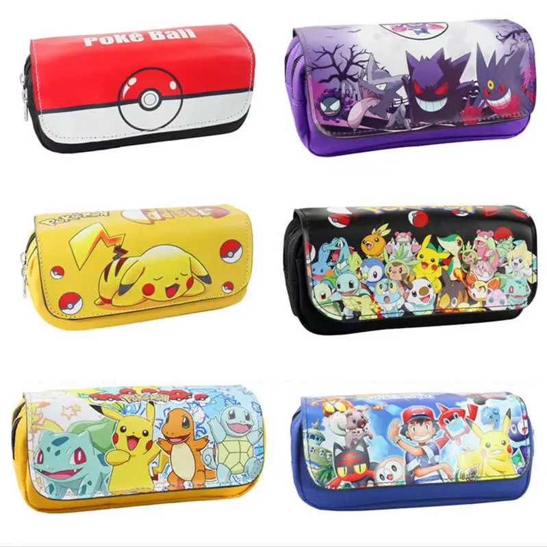 

Pokemon Pencil Box Anime cartoon characters Pikachu School Supplies Stationery Schoolbag pencil case Birthday Party Gifts