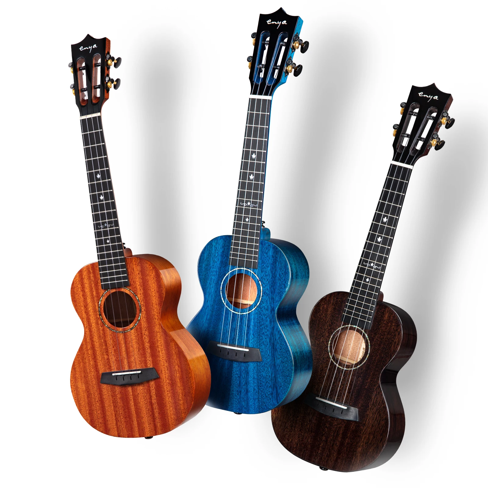 Enya MAD Ukulele Concert Tenor Electric 23” 26” Ukelele Solid Mahogany Acoustic String Instruments Mini Guitar with Bag Pickup
