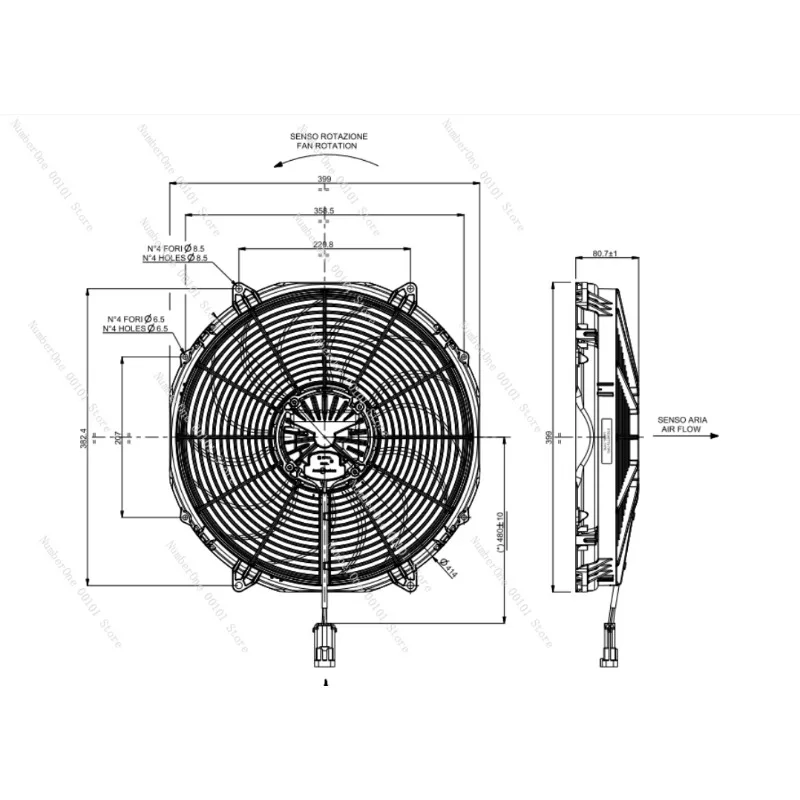 Прочный высококачественный 16-дюймовый бесщеточный осевой конденсаторный