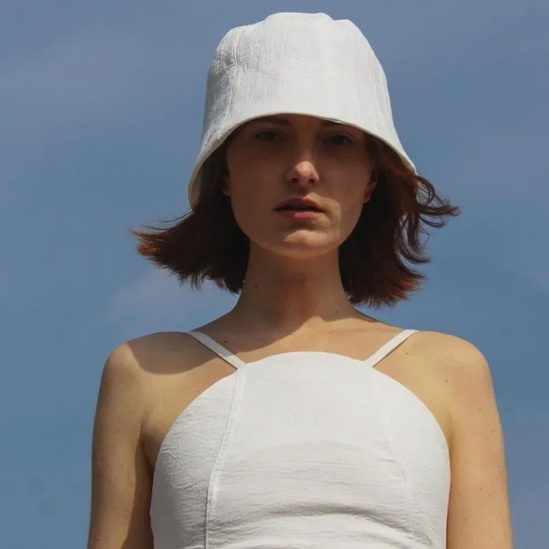 

Шляпа Женская универсальная солнцезащитная, нишевая характерная Загородная шляпа от солнца, Панама для рыбаков, маленький головной убор для демонстрации лица
