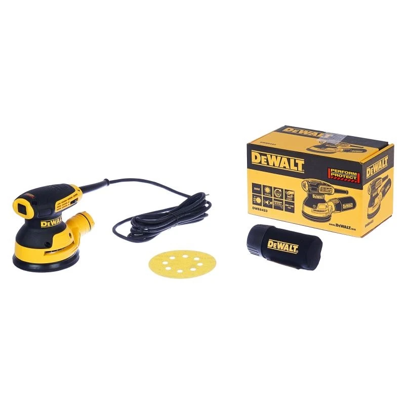 Машина шлифовальная вибрационная DeWalt DWE6423 (Мощность 280 Вт размер подошвы 125 мм
