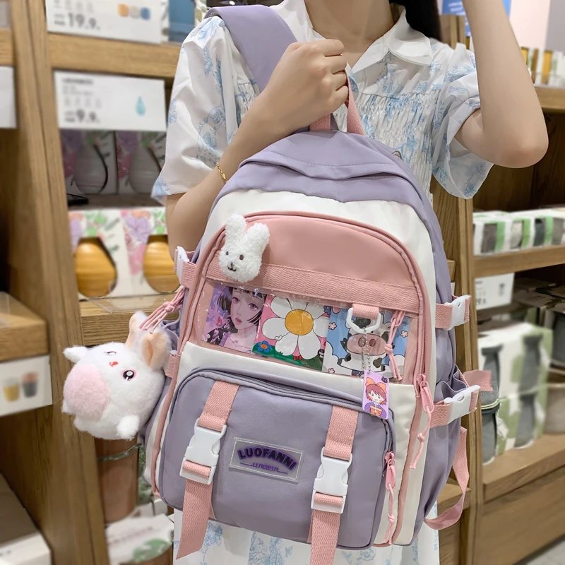 

JOYPESSIE Fashion Waterproof Nylon Girl Bookbag Rucksack Teen Boy Shool Mochila Women College Laptop Backpack Leisure Travel Bag