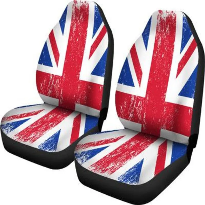 

UK Flag Car Seat Covers (Set Of 2) / United Kingdom Car Seat Covers / UK Flag Car Seat Protector / UK Flag Car Accessory