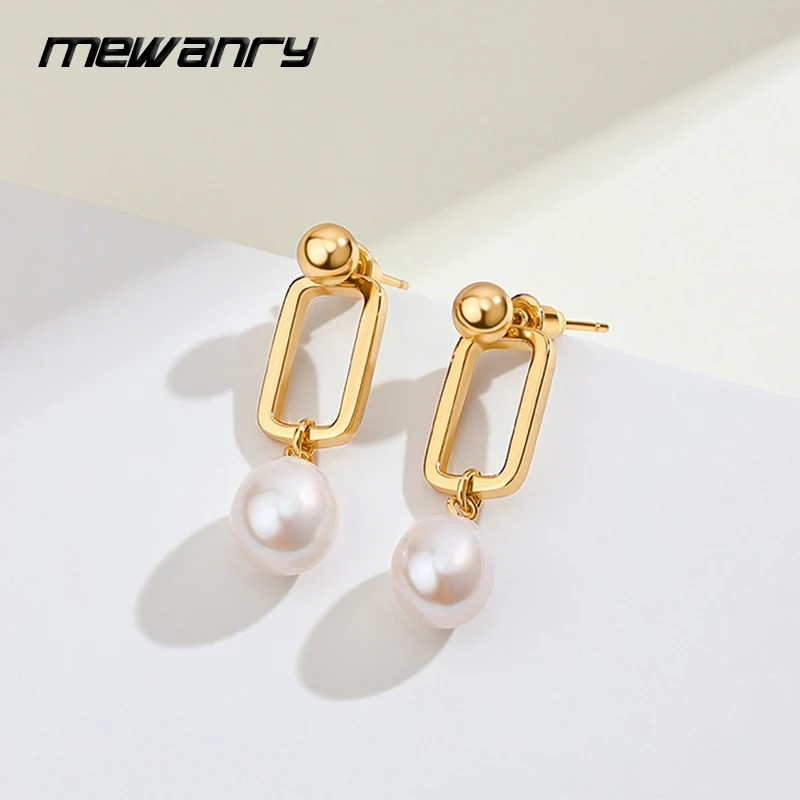 Mewanry полые геометрические жемчужные Подвесные серьги-гвоздики для женщин модные