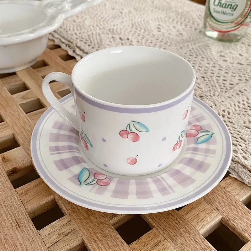 Креативная Керамическая Чайная Чашка И Тарелка В Стиле Ретро. Экологичная