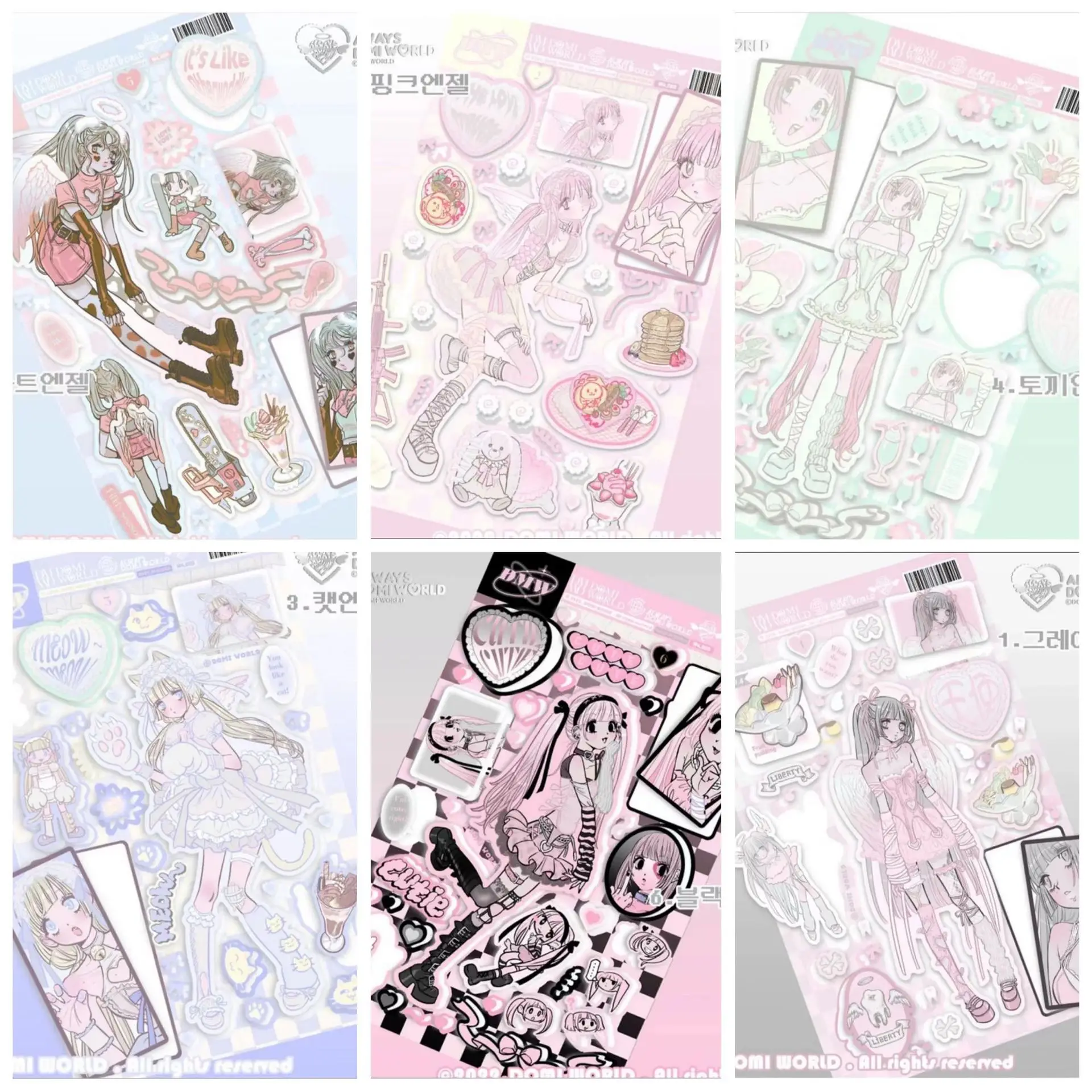 

Korea Ins Sweet Kawaii Girl Theme Goo Card Sticker DIY Scrapbooking Journal Phone Case Diary Album Star Chasing Gift Decoration