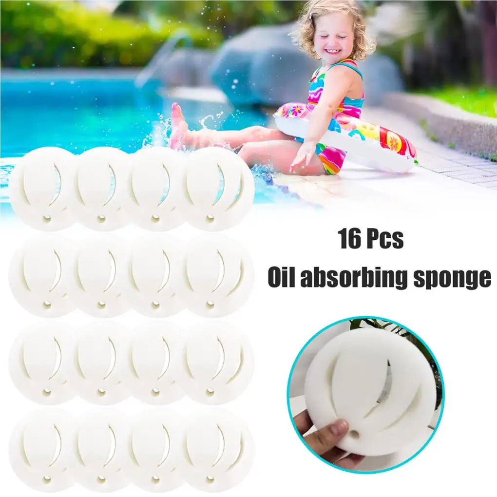 

16pcs Oil Absorbing Sponge Pool Cleaning Sponges Filtration Accessories