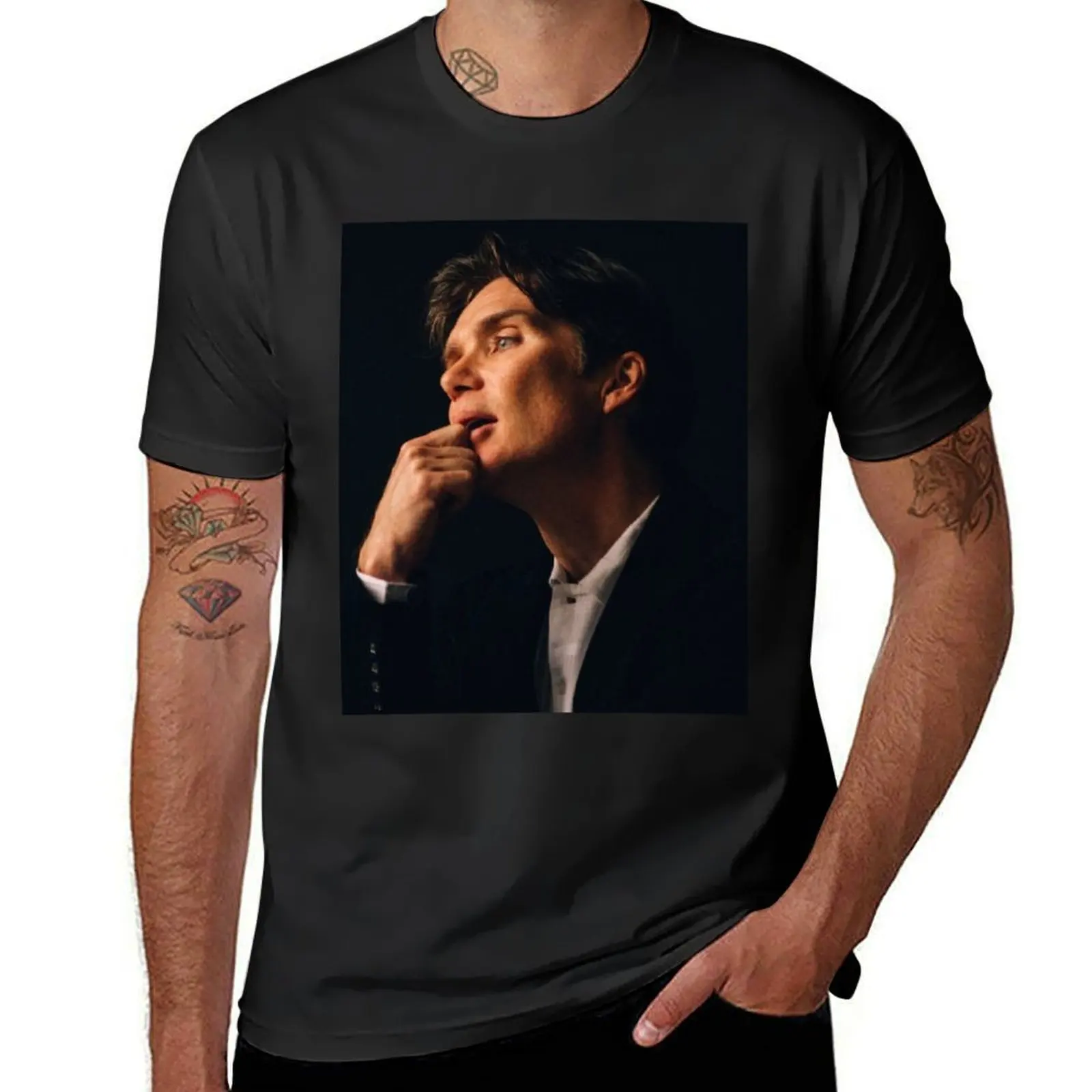 Cillian Мерцающая футболка свободная графическая блузка рубашки от пота мужские