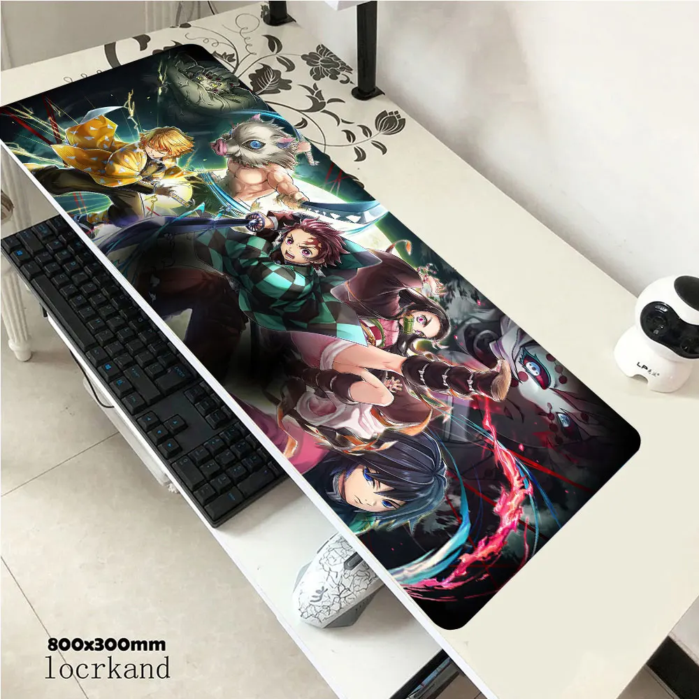 

XL Anime Demon Slayer Mousepad HD Printing Computer Gamers Locking Lock Edge Mouse Pad XXL90x40cm Keyboard PC Desk Pad Csgo Mat