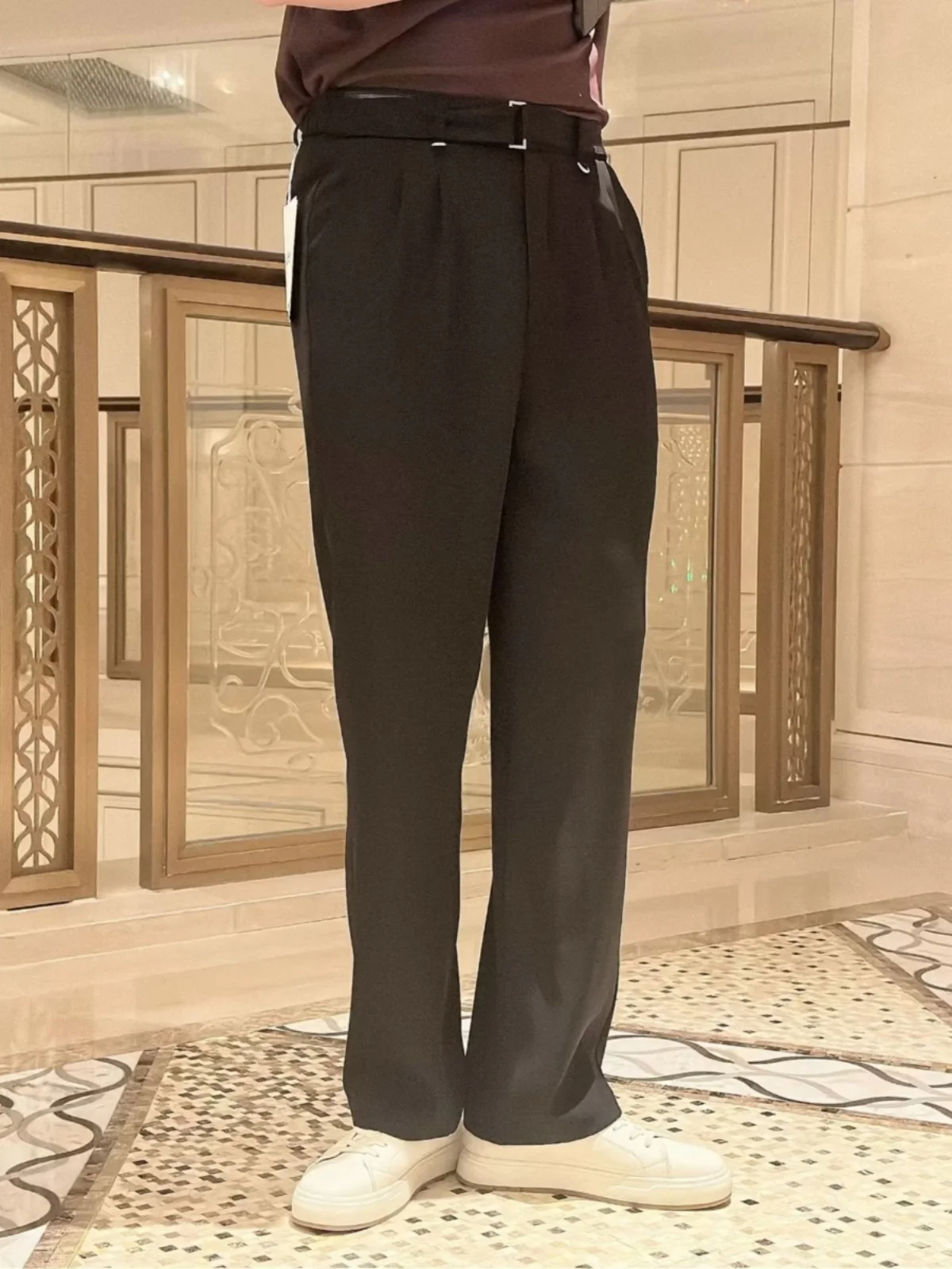 Весенне-летняя мода новые повседневные широкие брюки прямые мужские