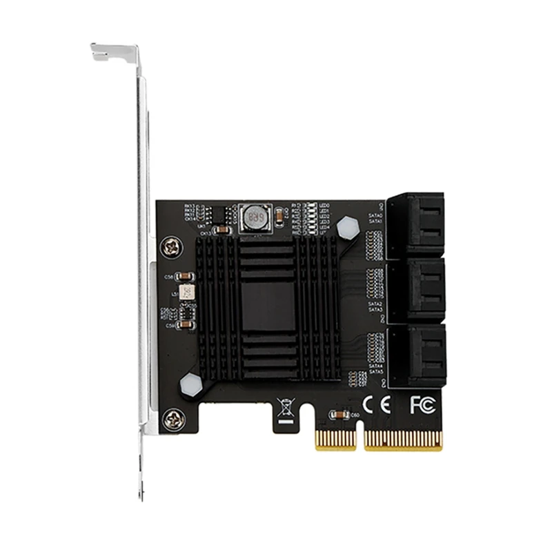 

Pciex4 To 6 Port SATA Expansion Card Supports 16T Hard Disk Card Expansion ASM1166