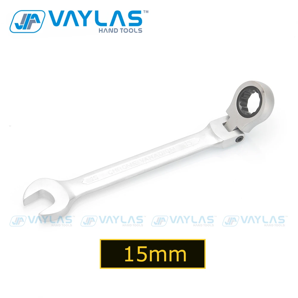 

15-миллиметровый гаечный ключ с трещоткой, гибкая головка, тусклый полированный инструмент с трещоткой 72T, многофункциональный инструмент с высоким крутящим моментом