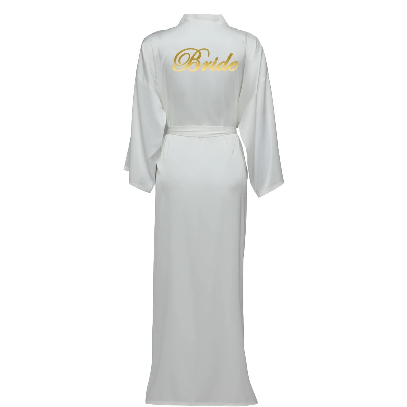 2021 Satin Chiffon Robes Long Robes Long Sleeve Brown Bridesmaid Robes Bride Robe Women Wedding Bathrobe Bridal Robes