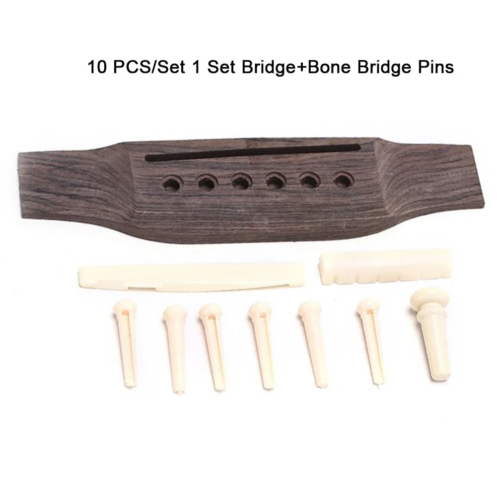 

Acoustic Guitar Bridge Pins Saddle Nut Sets Portable Wood Upper Lower String Guitar Parts Wooden Music Instruments Accessories