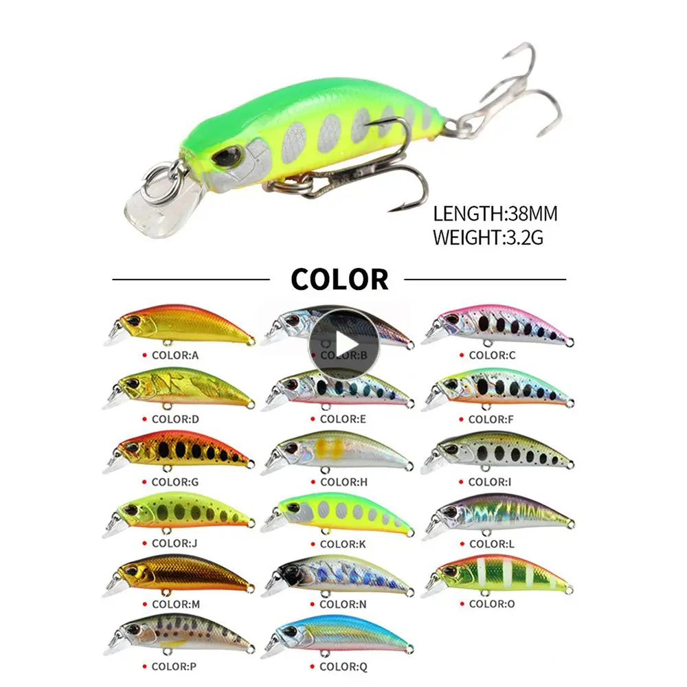 

Artificial Fishing Baits Freshwater Saltwater Artificial Bait Fishhook Crankbaits Fishing Fishing Gear 3.2g Crankbait 38mm